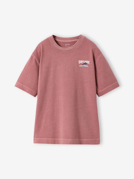 Oversized cotton t-shirt for boys anthracite+old rose - vertbaudet enfant 