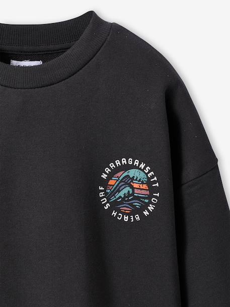 Round-neck oversized sweatshirt for boys anthracite - vertbaudet enfant 