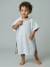 Baby Animals Bath Poncho, with Recycled Cotton printed white+striped blue - vertbaudet enfant 