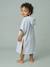 Baby Animals Bath Poncho, with Recycled Cotton printed white+striped blue - vertbaudet enfant 