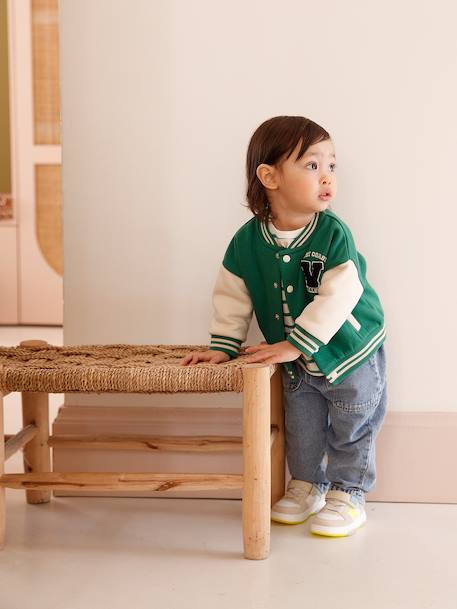 Elasticated Synthetic Trainers for Babies set beige - vertbaudet enfant 