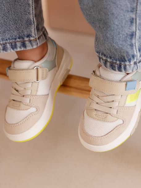 Elasticated Synthetic Trainers for Babies set beige - vertbaudet enfant 