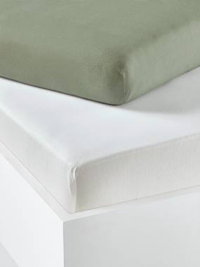 Linge de lit & Déco-Linge de lit bébé-Drap-housse-Lot de 2 draps-housses bébé en jersey extensible