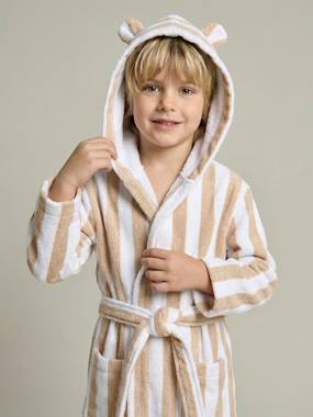 Bedding & Decor-Bathing-Customisable children's bear bathrobe, with recycled cotton