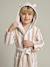 Customisable children's bear bathrobe, with recycled cotton striped beige - vertbaudet enfant 
