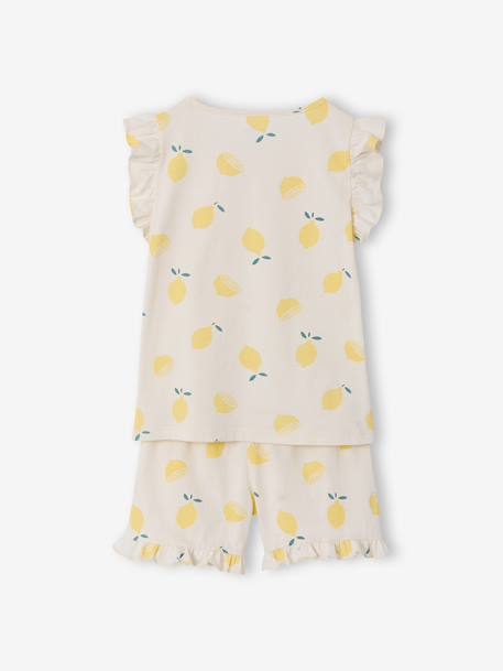 Pack of 2 short-sleeved pyjamas for girls pale yellow - vertbaudet enfant 