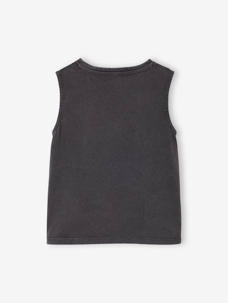 Printed T-Shirt for Girls anthracite+ecru - vertbaudet enfant 