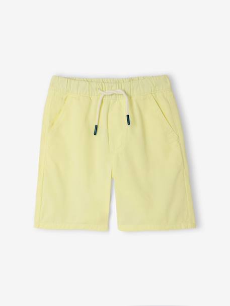 Elasticated bermuda shorts for boys denim blue+fir green+pastel yellow - vertbaudet enfant 
