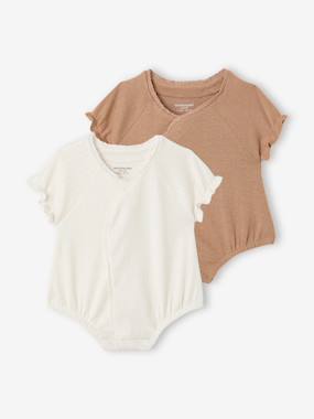 Baby-Pyjamas & Sleepsuits-Pack of 2 baby girl playsuits