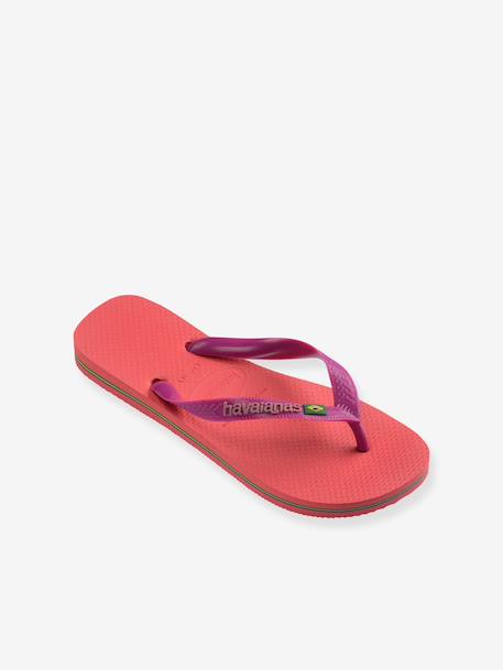 Brasil logo Flip-Flops, HAVAÏANAS, for Children coral+ink blue+navy blue - vertbaudet enfant 