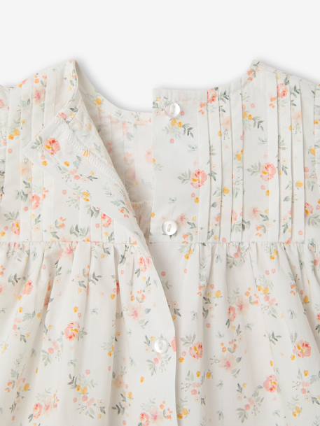 Baby girl's short-sleeved dress ecru - vertbaudet enfant 