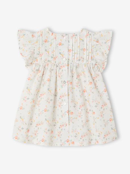 Baby girl's short-sleeved dress ecru - vertbaudet enfant 