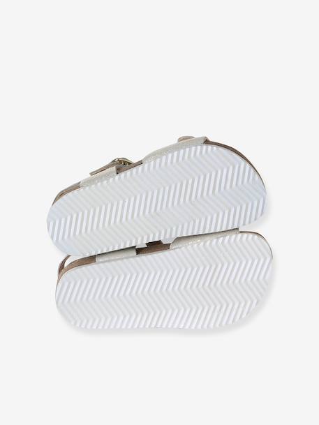 Leather buckle sandals gold+pale pink - vertbaudet enfant 