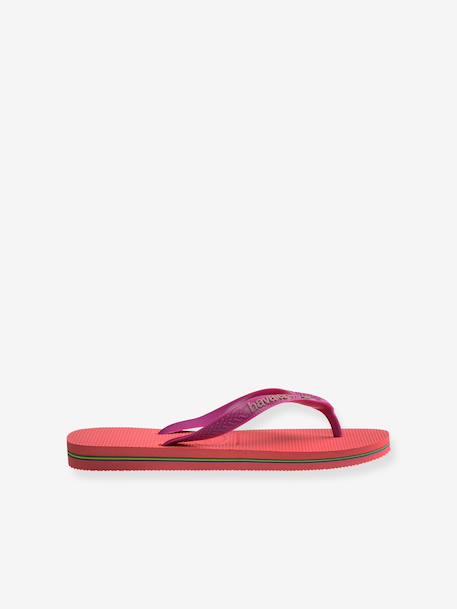 Brasil logo Flip-Flops, HAVAÏANAS, for Children coral+ink blue+navy blue - vertbaudet enfant 