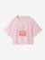 Cropped short-sleeved T-shirt for girls beige+ecru+rosy - vertbaudet enfant 