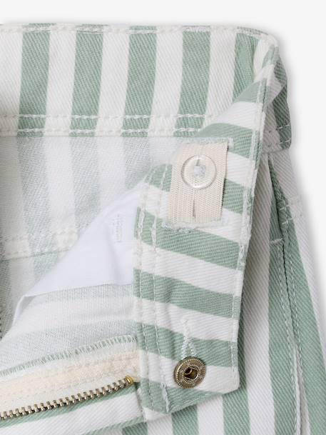 Girl's striped trousers sage green - vertbaudet enfant 