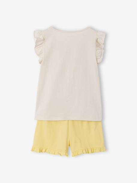 Pack of 2 short-sleeved pyjamas for girls pale yellow - vertbaudet enfant 