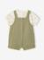 Boys' bodysuit and dungaree set khaki - vertbaudet enfant 
