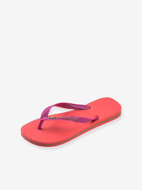 Brasil logo Flip-Flops, HAVAÏANAS, for Children coral+ink blue+navy blue - vertbaudet enfant 