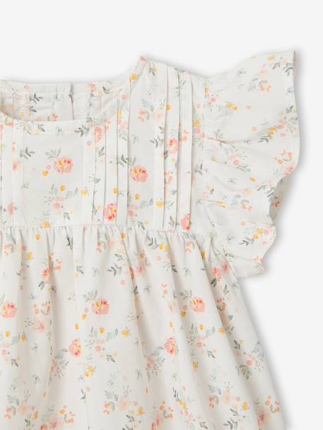 Baby girl's short-sleeved dress ecru - vertbaudet enfant 