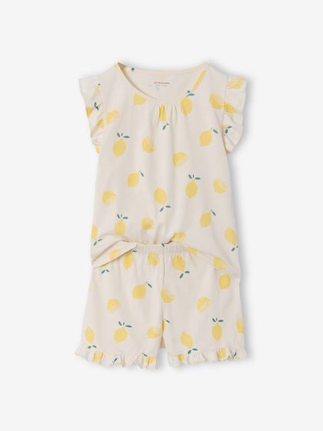 Lot 2 pyjashort manches courtes jaune pâle - vertbaudet enfant 