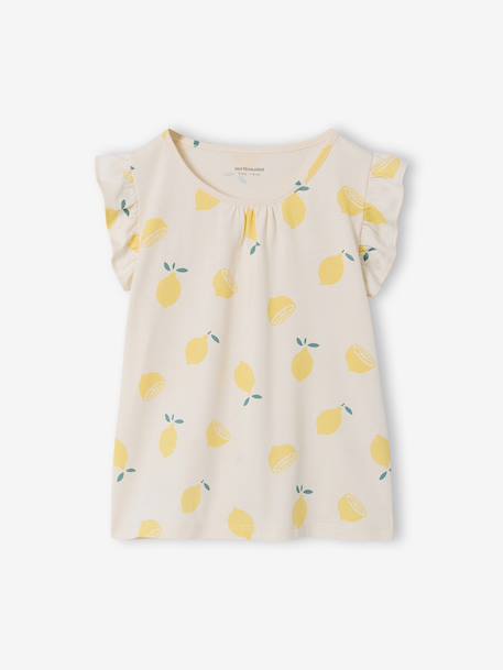Pack of 2 short-sleeved pyjamas for girls pale yellow - vertbaudet enfant 