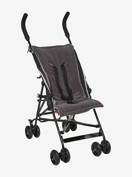 VERTBAUDET Reversible Pushchair Seat Protector Dark Grey Stripes - vertbaudet enfant 