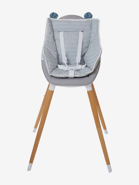 VERTBAUDET High Chair Cushion Blue Stripes+chequered green+ecru+mustard+printed beige+White - vertbaudet enfant 