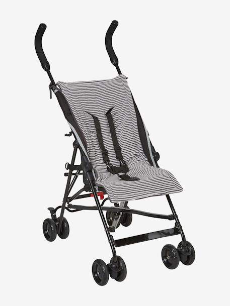 VERTBAUDET Reversible Pushchair Seat Protector Dark Grey Stripes - vertbaudet enfant 