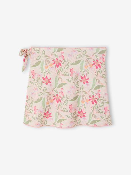 Jupe de bain fille à nouer rose pâle - vertbaudet enfant 