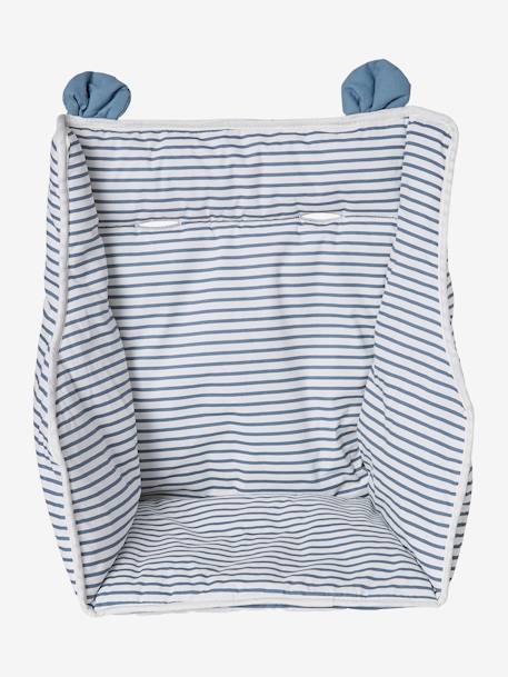 VERTBAUDET High Chair Cushion Blue Stripes+chequered green+ecru+mustard+printed beige+White - vertbaudet enfant 