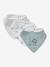 Lot 3 bavoirs bandanas en gaze de coton beige imprimé+BLANC+bleu grisé+cappuccino+écru+lot renard+lot vert panda+rose pâle+vert sauge - vertbaudet enfant 