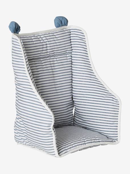 VERTBAUDET High Chair Cushion Blue Stripes+chequered green+ecru+mustard+printed beige+White - vertbaudet enfant 