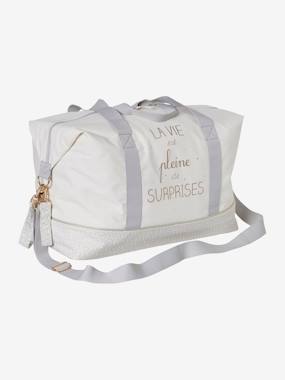 Nursery-Weekend Changing Bag with Print: La Vie est Pleine de Surprises