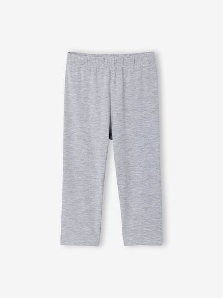Pack of 2 Mid-Calf Leggings for Girls emerald green+marl grey+mauve - vertbaudet enfant 
