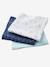 Pack of 3 Muslin Squares, Eau Salée Blue/Print - vertbaudet enfant 