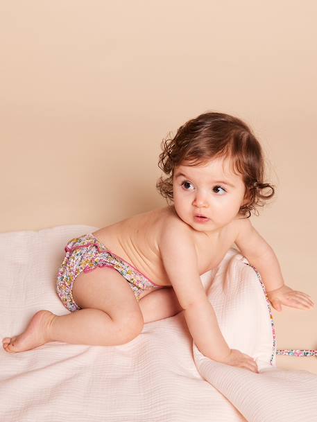 Girls' organic cotton swim briefs multicoloured - vertbaudet enfant 