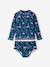 Girl's UV Protection one-piece swimsuit navy blue - vertbaudet enfant 