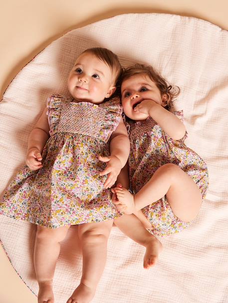 Sleepsuit with frills for babies in cotton multicoloured - vertbaudet enfant 
