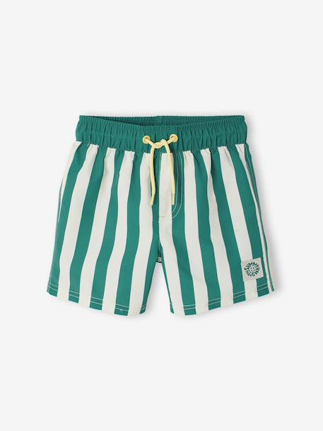 Boy's swim shorts striped green - vertbaudet enfant 