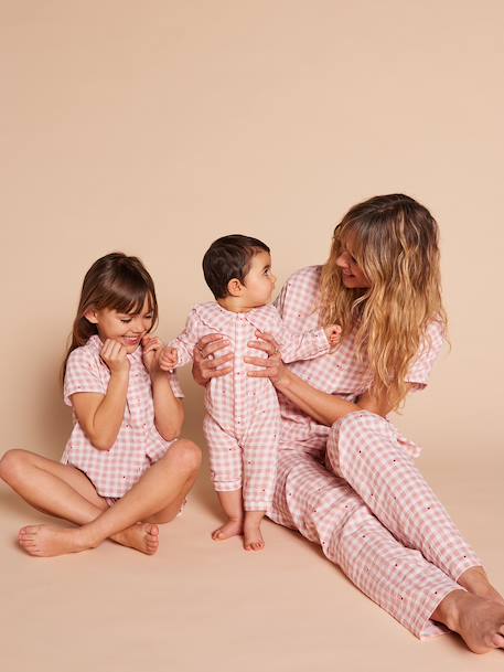 Baby pyjamas with wide neck in organic cotton rosy - vertbaudet enfant 