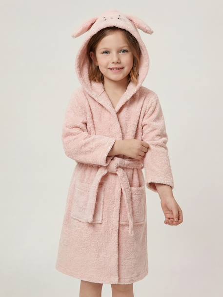 Rabbit Bathrobe in Recycled Cotton rosy - vertbaudet enfant 