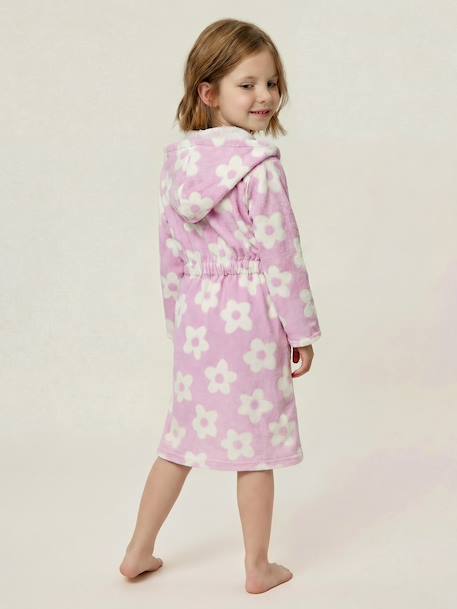 Customisable MARGUERITE bathrobe for children, with recycled cotton mauve - vertbaudet enfant 
