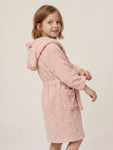 Rabbit Bathrobe in Recycled Cotton rosy - vertbaudet enfant 