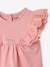 Baby Girls’ Broderie Anglaise Cotton T-Shirt ecru+rose - vertbaudet enfant 