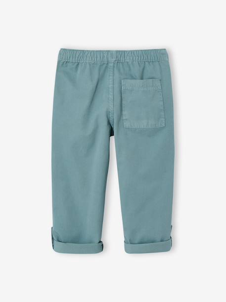 Turn-up trouser for boys emerald green - vertbaudet enfant 