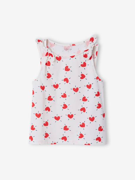 T-shirt sans manches écru+vert sauge - vertbaudet enfant 