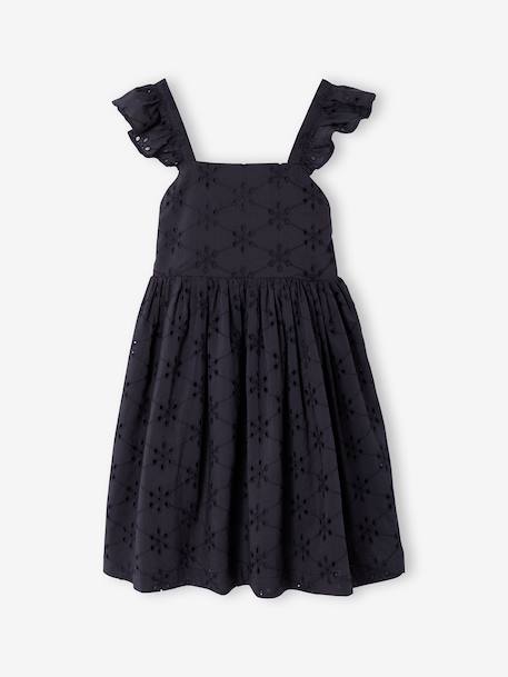 Girl's Embroidered Dress slate grey - vertbaudet enfant 