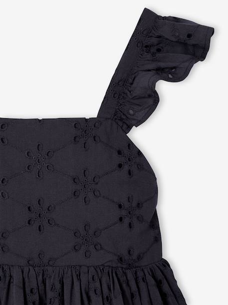 Girl's Embroidered Dress slate grey - vertbaudet enfant 