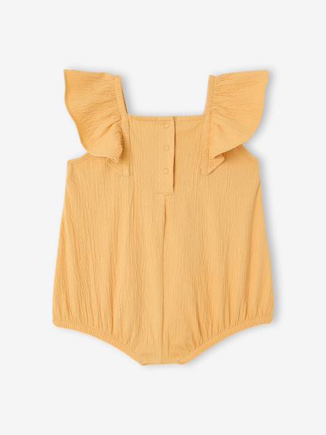 Baby girl sleepsuit in organic cotton aqua green+mustard - vertbaudet enfant 